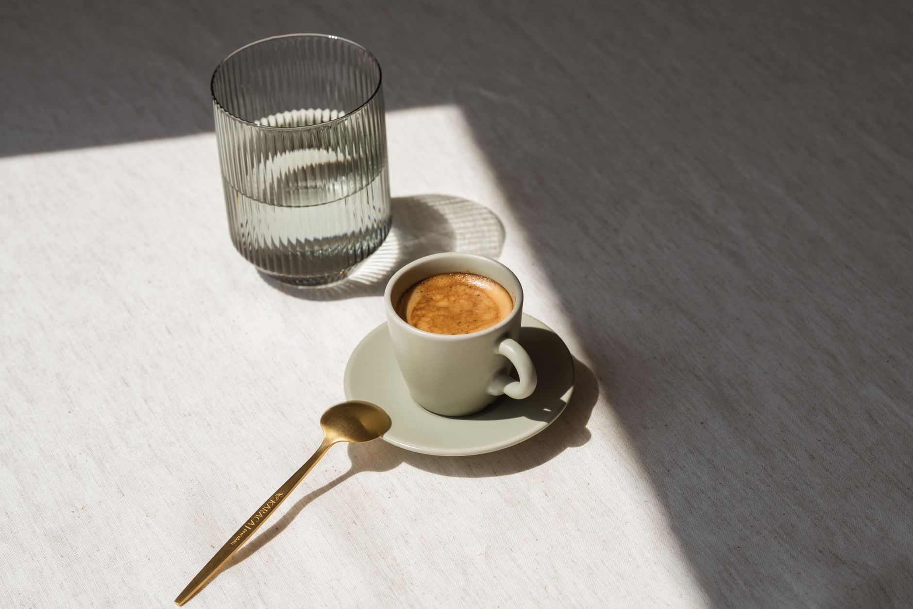 espresso shot golden crema close-up ceramic cup