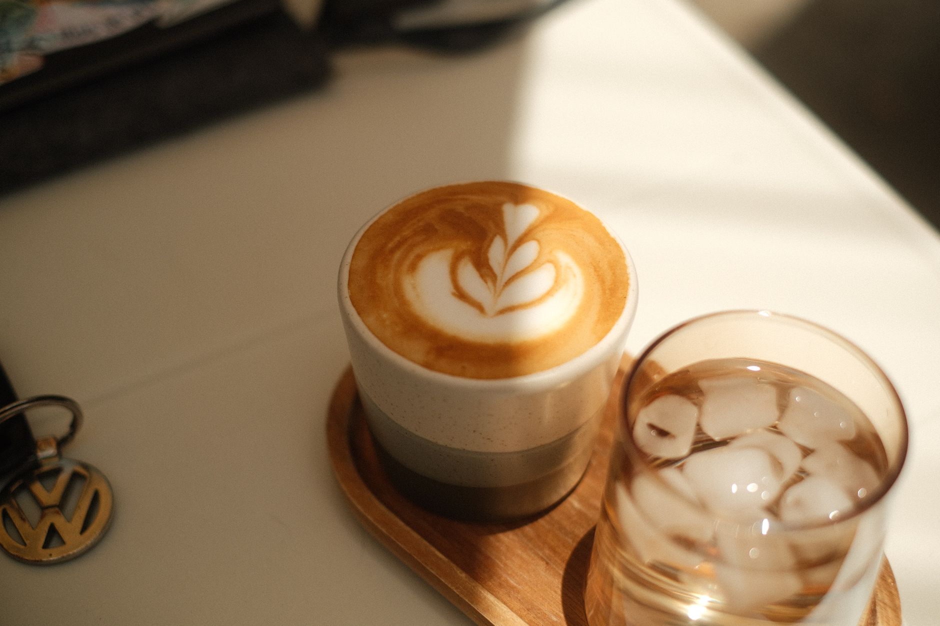 sugar free coffee syrup iced latte glass