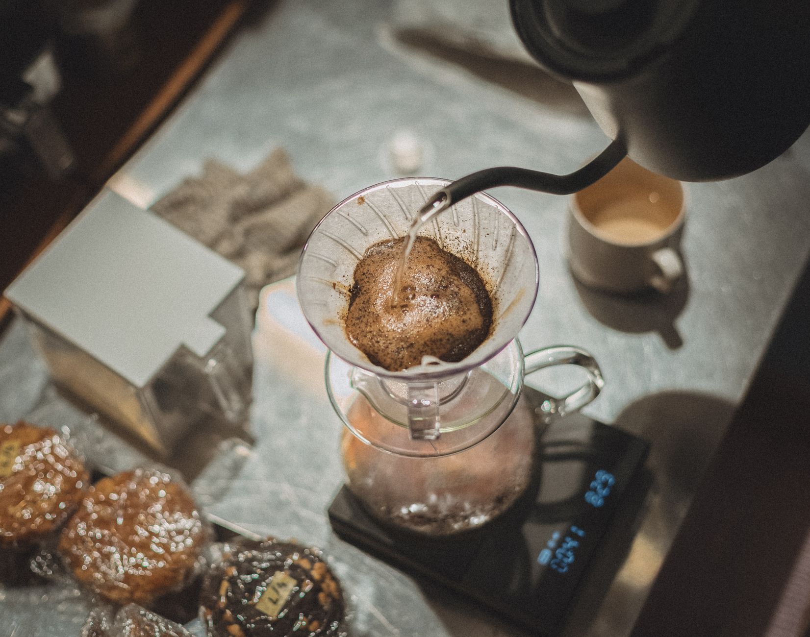 coffee grinder conical burr hopper disassembly close-up