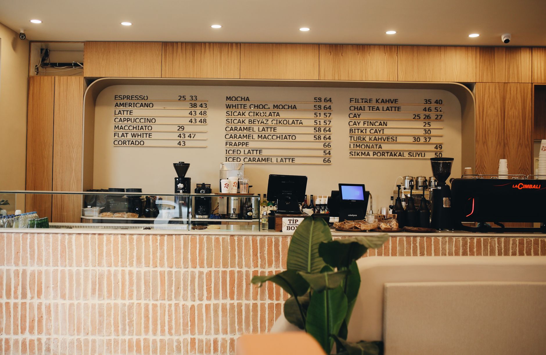 espresso machine touchscreen drink menu flat white latte