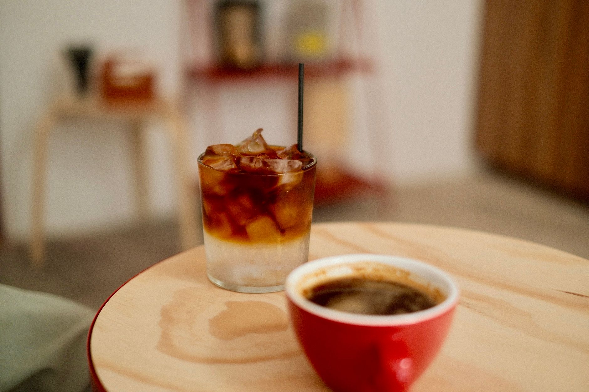cold brew latte oat milk glass ice