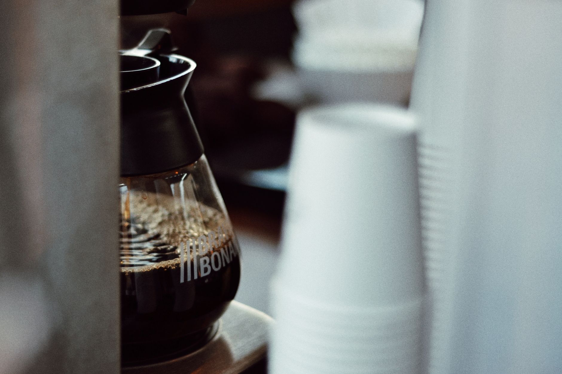 paper coffee filter improvised pour over glass cup
