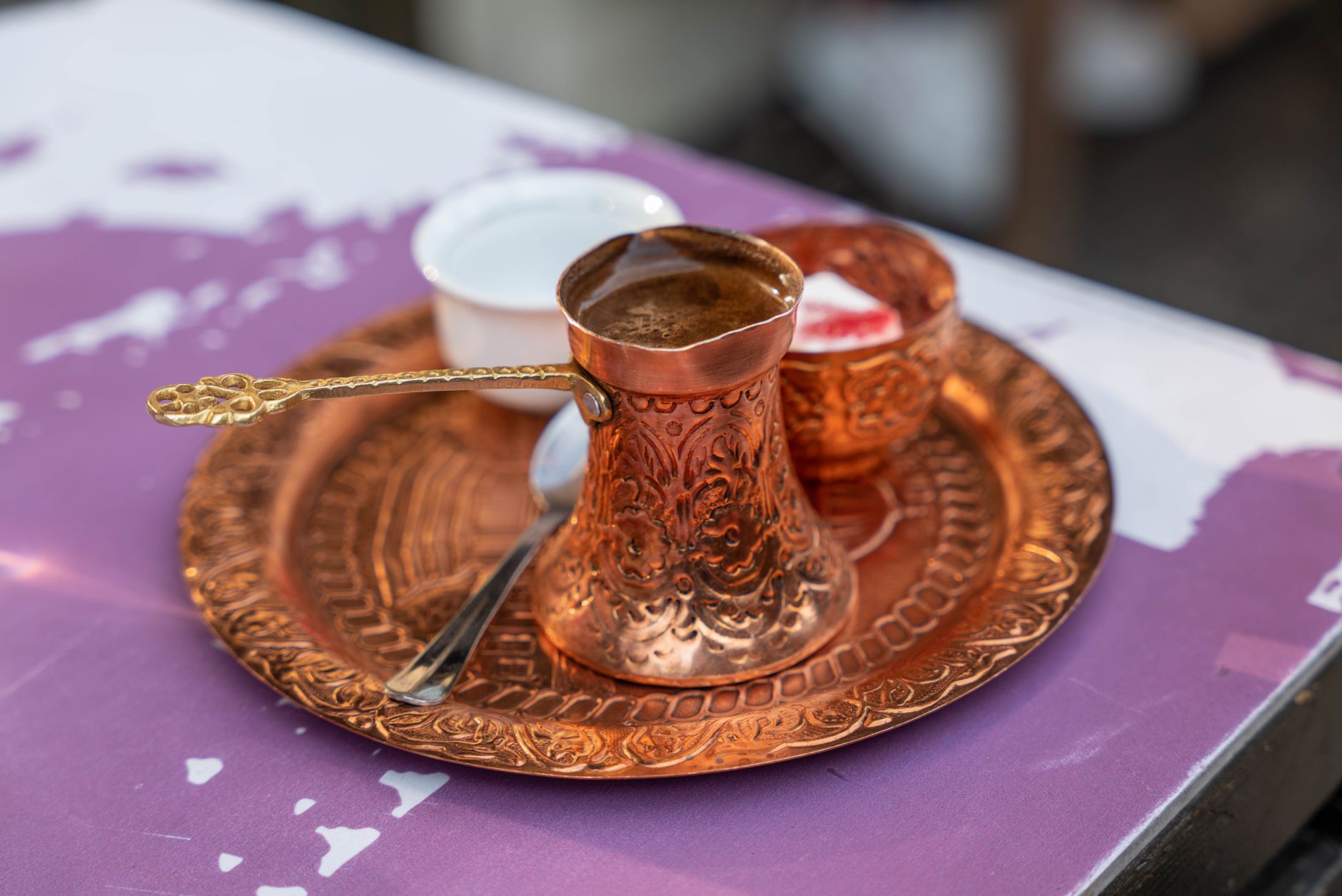 greek coffee demitasse cup settled grounds kaimaki
