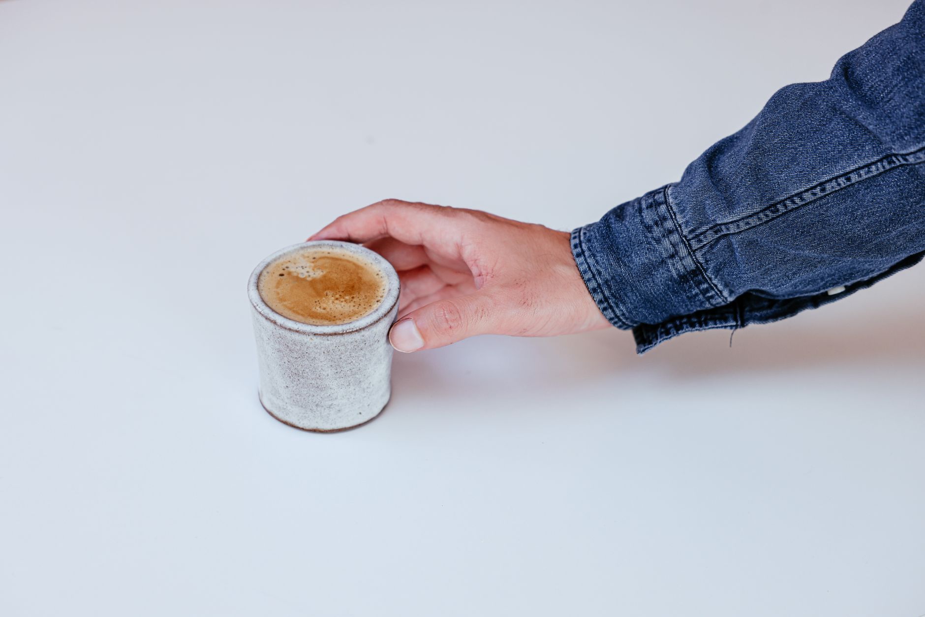 side by side brewed espresso and instant coffee cup