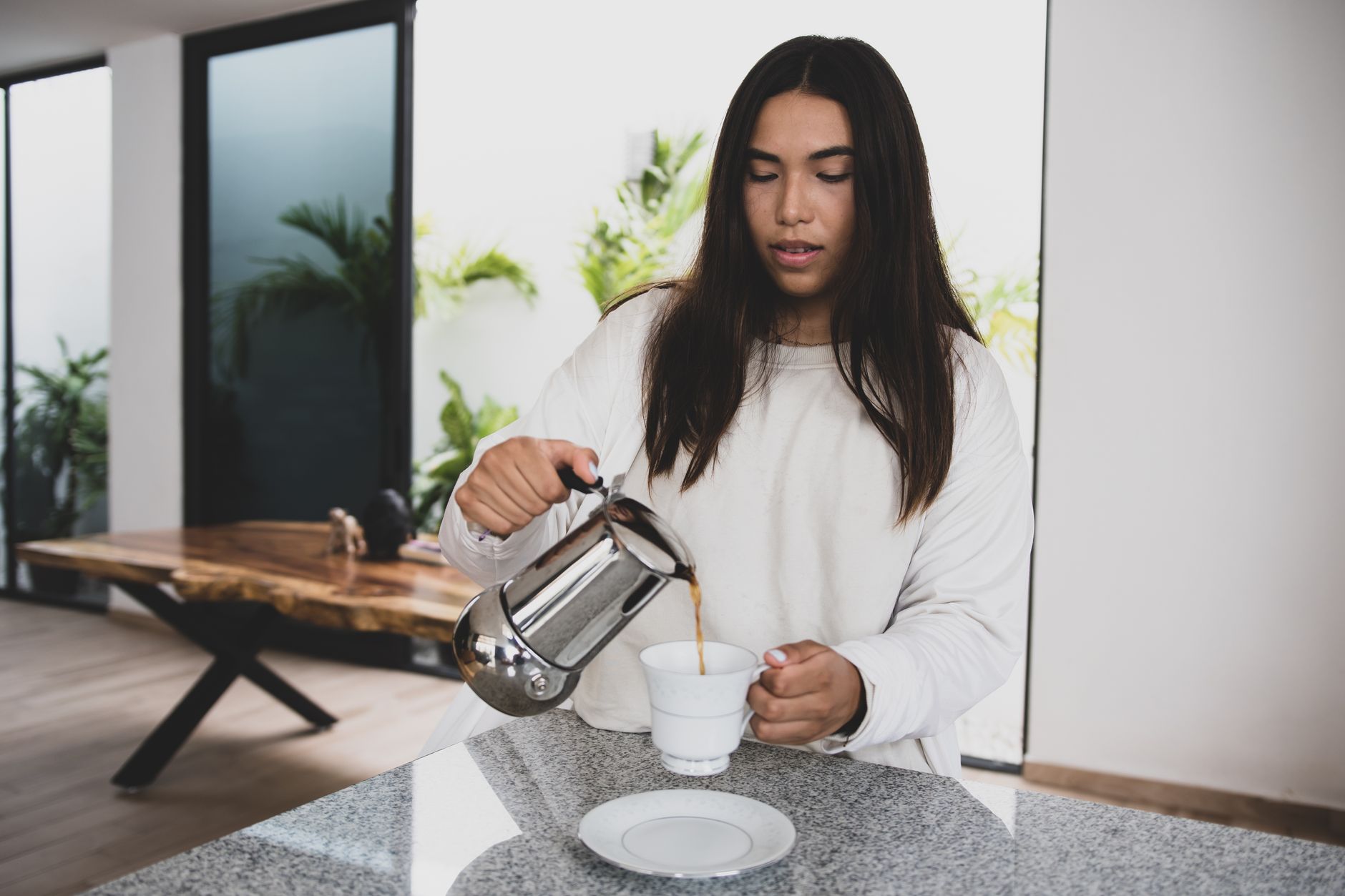 krups calvi espresso machine stainless silver on kitchen counter