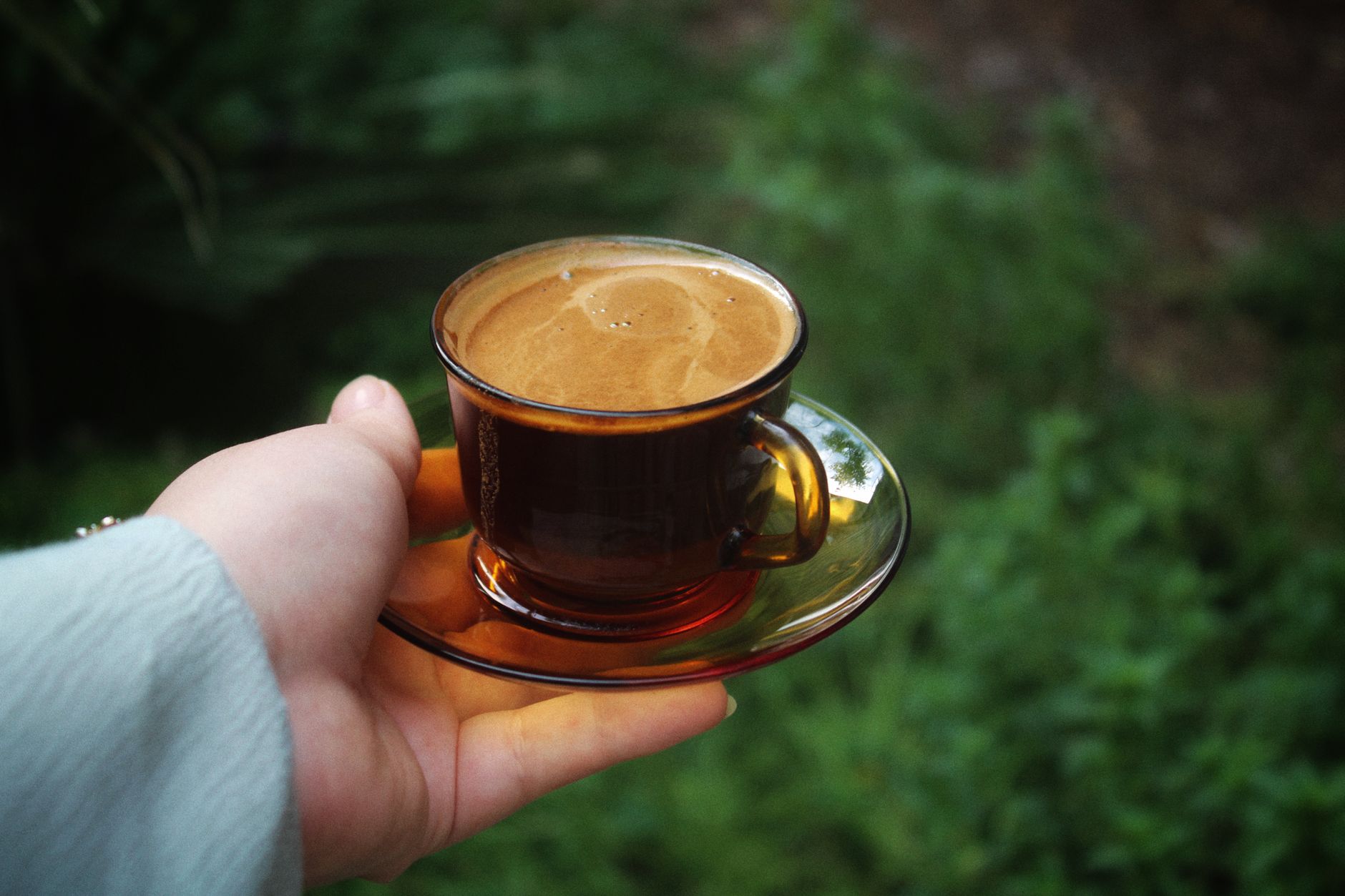 lungo espresso glass tall shot light crema thin