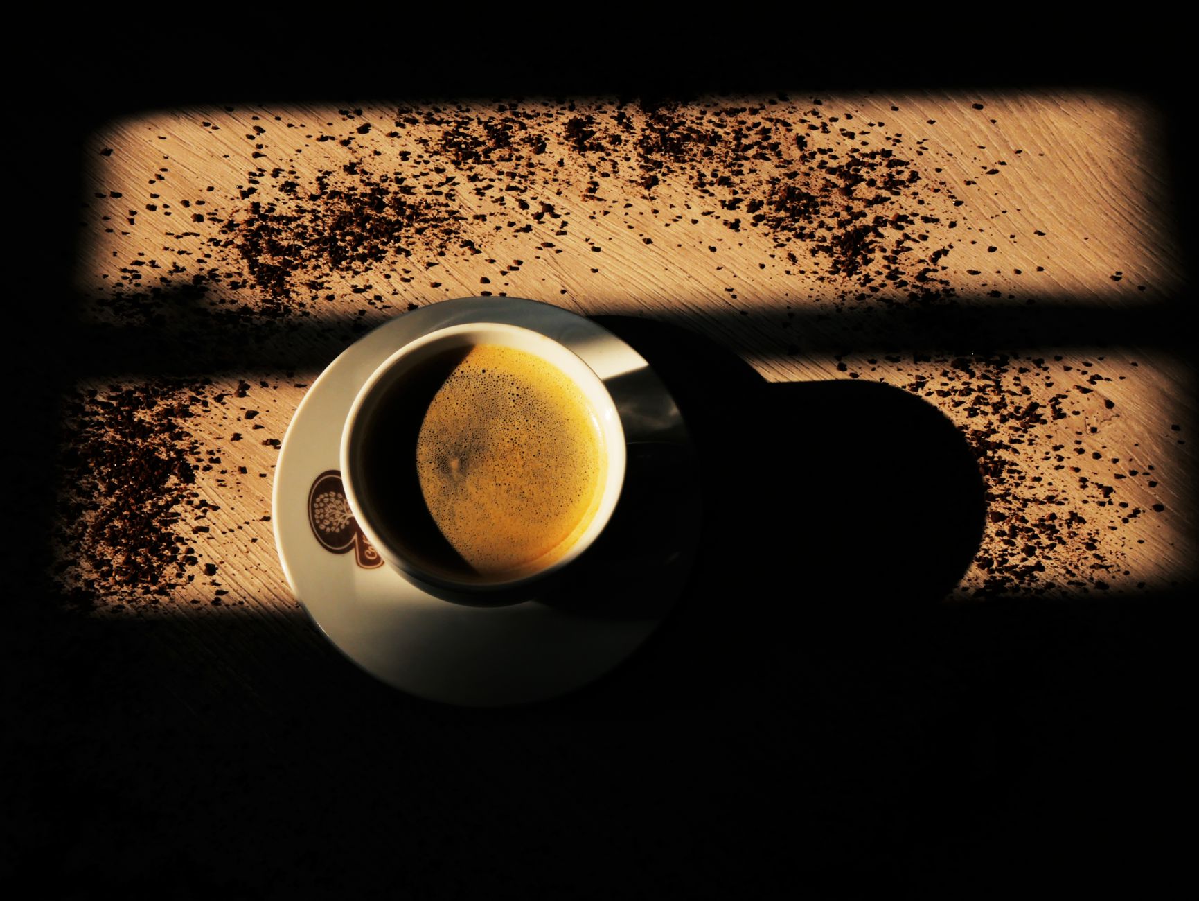 espresso double shot ceramic cup morning light